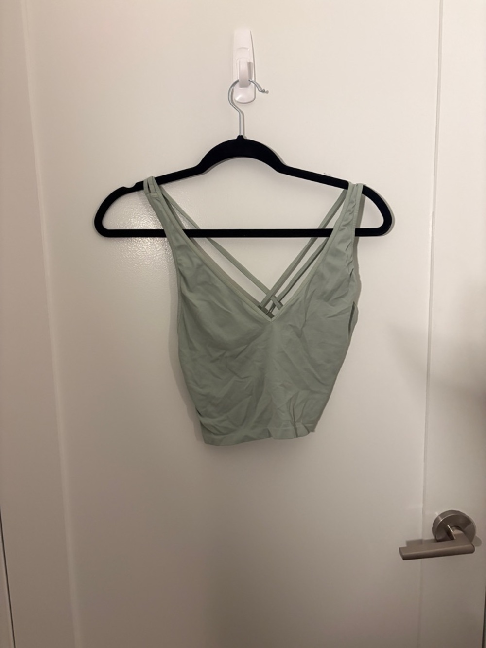 Free People Intimately Sage Green Strappy V-Neck Tank Top